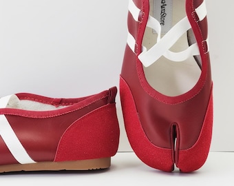 Women's Vintage Tabi Shoes, Vintage Tabi Mary Jane Shoes, French Foldable Women's Shoes, Split Toe Ballet Flats