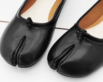 Vintage Tabi Schuhe für Damen, Schaffell-Vintage Tabi Mary Jane Schuhe, Schweinetrotter mit weichen Sohlen und Zehentrenner
