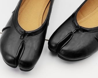 Vintage Tabi Schuhe für Damen, Schaffell-Vintage Tabi Mary Jane Schuhe, Schweinetrotter mit weichen Sohlen und Zehentrenner