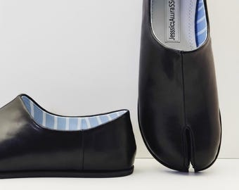Women's Vintage Tabi Shoes, Vintage Tabi Mary Jane Shoes, French Foldable Women's Shoes, Split Toe Ballet Flats