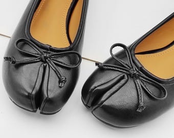 Women's Vintage Tabi Shoes, Vintage Tabi Mary Jane Shoes, Soft-soled pig's trotter split-toe shoes, Split Toe Ballet Flats