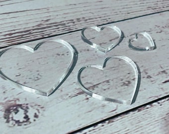 Clear Acrylic 1-25cm Heart Blanks – Customizable Shape for Crafts & Engraving