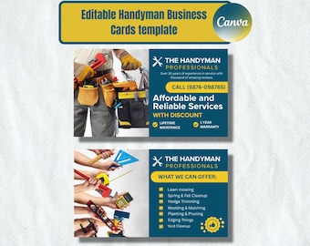 便利屋名刺 – 請負業者やサービス業向けのカスタム印刷可能なデザイン