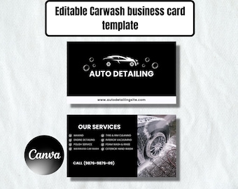 編集可能な洗車名刺テンプレート – 洗車＆自動車整備カード