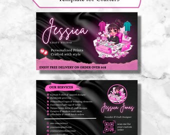 Craft Business Card Template for Crafters & Handmade Shops | Canva Branding Design