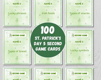 St. Patrick's Day 5 Second Game | Printable St. Patrick's Day Activity For Kids and Adults | St. Patrick's Day Party Game