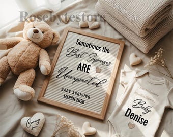 予期せぬ妊娠のお知らせ｜テディベアと超音波画像で赤ちゃんをデジタルで公開｜ソーシャルメディア向け編集可能なジェンダーニュートラルテンプレート 2026