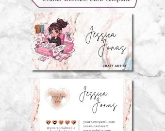 Craft Business Card Template | Handmade Business Card Design | Printable Craft Business Cards | DIY Small Business Branding