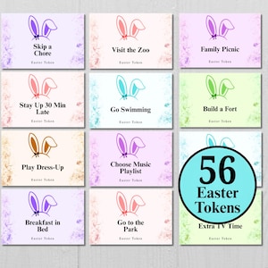 Easter Egg Filler Tokens | Non Candy Easter Egg Hunt Stuffer Ticket Coupon | Printable Digital Download - editable in canva