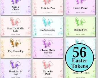 イースターエッグフィラートークン | キャンディーなしイースターエッグハント スタッファーチケットクーポン | 印刷可能なデジタルダウンロード - Canvaで編集可能