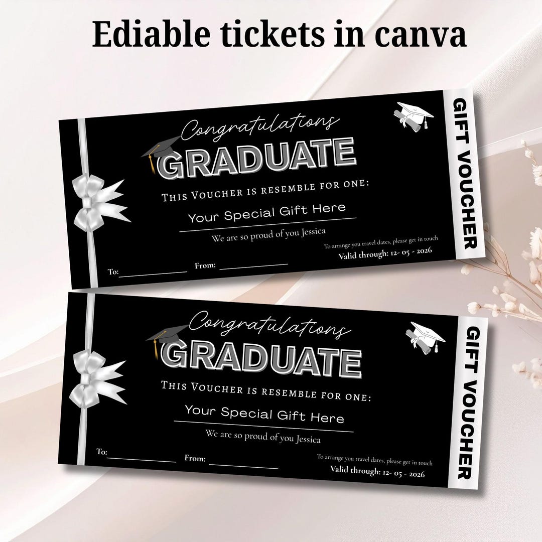 Happy Graduation Gift Certificate Template | Elegant & Grand Voucher ...