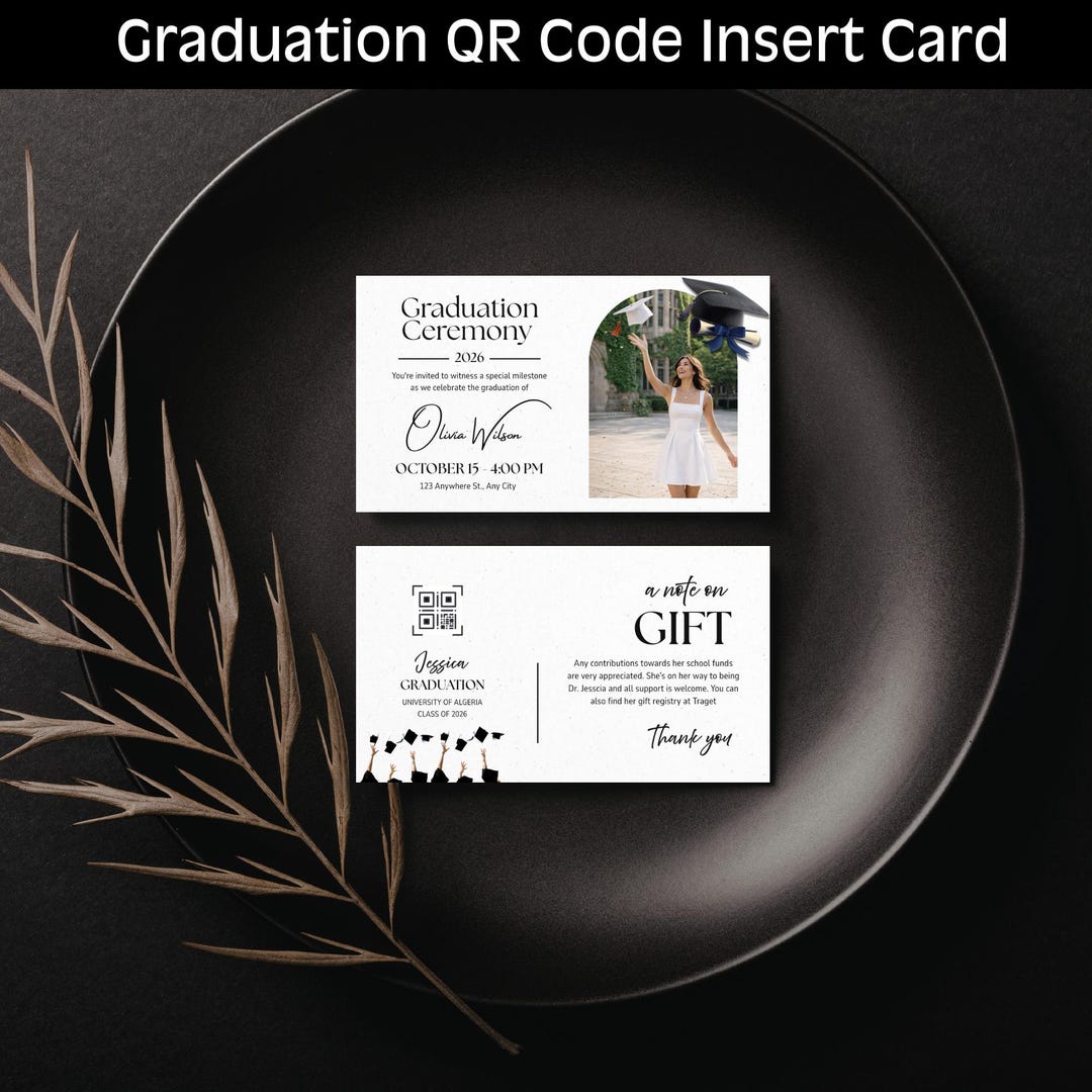 New Graduation Code. India Graduation QR Code Insert Card | College Fund & Venmo Donation Card ...