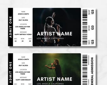 Editable Concert tour Ticket Template – custom event ticket - Canva Printable