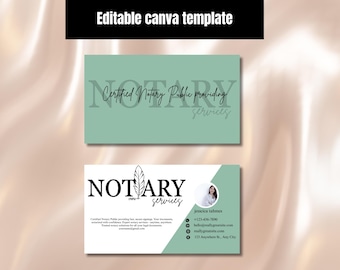 モダンな公証人名刺 | 編集可能なCanvaデザイン | モバイル公共サービス | プロフェッショナルマーケティング