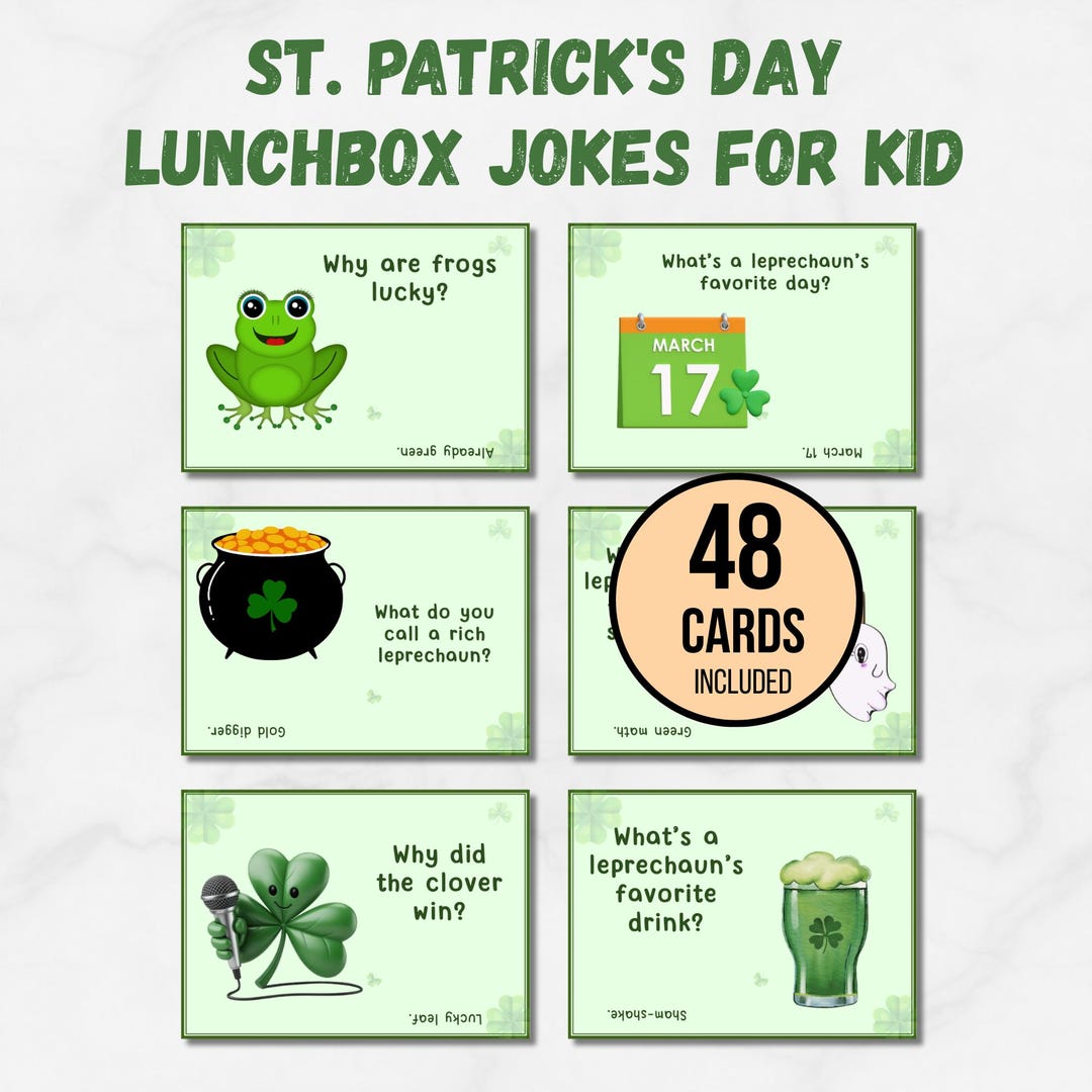 St. Patrick's Day Jokes for Kids, Lunchbox Jokes, Funny Printable Jokes ...