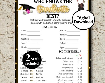 卒業生を一番よく知っているのは誰？卒業パーティーゲーム、卒業生をどれだけ知っている？卒業式用プリント、卒業ゲーム、卒業式