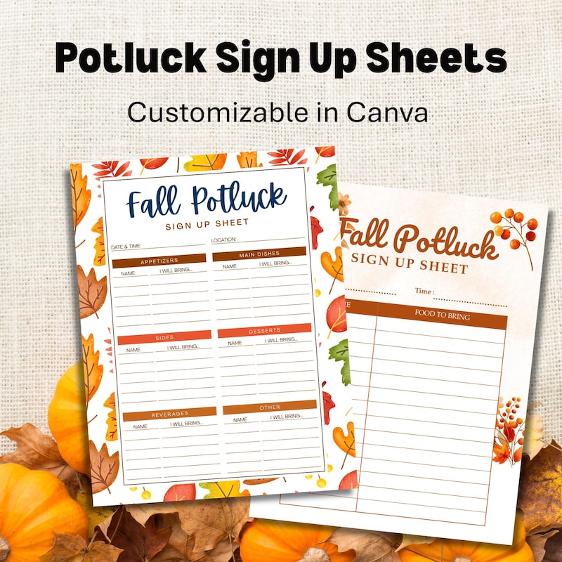 Potluck Form.pdf Printable Festival Signs - Etsy