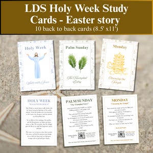 LDS聖週間ストーリーカード、家族と初等協会向けのキリスト中心のイースター印刷物、即時ダウンロード、LDS印刷物、LDSイースターストーリー