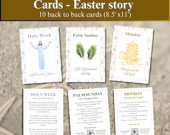 LDS聖週間ストーリーカード、家族と初等協会向けのキリスト中心のイースター印刷物、即時ダウンロード、LDS印刷物、LDSイースターストーリー