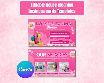 ハウスクリーニング名刺 | 編集可能ですぐにダウンロード可能 | プロのクリーナー名刺