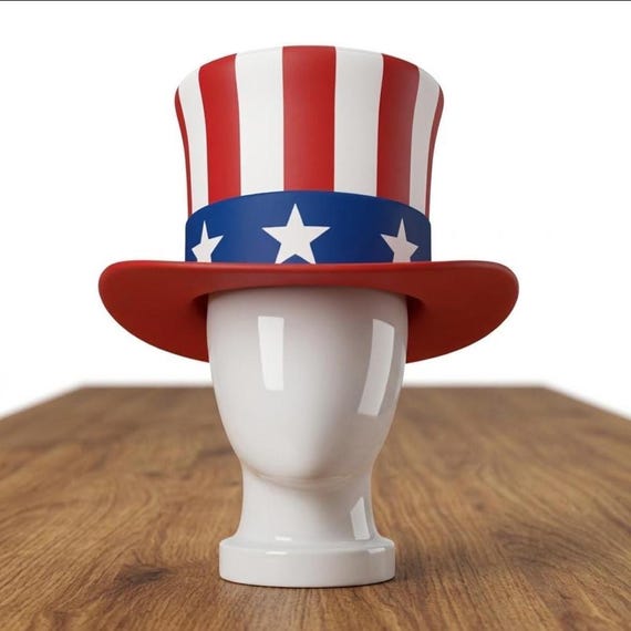 Uncle Sam Top Hat – Patriotic Leather Costume Accessory, USA Celebration Party Hat