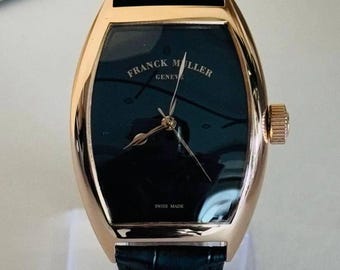 ヴィンテージ フランクミュラー 自動巻きムーブメント ブラックダイヤル ブラックレザーストラップ メンズ腕時計 | 誕生日プレゼント | クリスマスプレゼント | | 腕時計