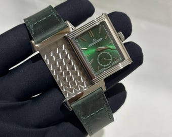 Vintage Jaeger-LeCoultre Reverso Green Quartz Men's Watch | Green Dial, Leather Strap, Quartz Movement | Free Shipping