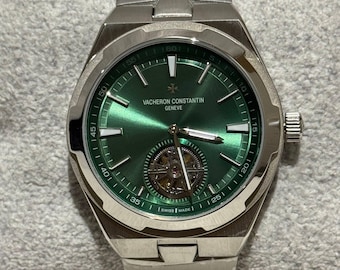 Vintage Vacheron Constantin Automatic Movement Green Dial Silver Stainless Steel Bracelet Men Watch | Wrist Watch | Birthday Gift