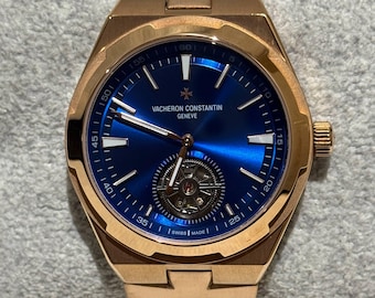 Vintage Vacheron Constantin Automatic Movement Blue Dial Rose Gold Stainless Steel Bracelet Men Watch | Wrist Watch | Birthday Gift