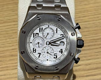 Vintage Audemars Piguet Automatic Movement White Dial Silver Stainless Steel Bracelet Men Watch | Wrist Watch | Birthday Gift