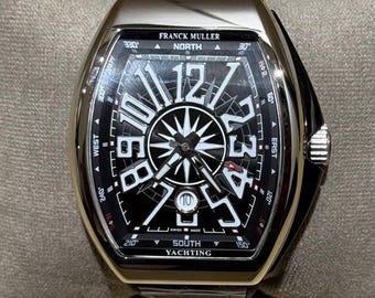 Vintage Franck Muller Automatic Movement Black Dial Black leather/Rubber Strap Men Watch | Birthday Gift | free shipping | Wrist Watch
