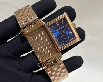 Vintage Jaeger-LeCoultre Quartz Movement Blue Dial Stainless Steel Bracelet Men Watch | Birthday Gift | Christmas gift | Wrist Watch