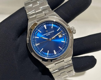 Vintage Vacheron Constantin Automatic Movement Blue Dial Silver Stainless Steel Strap Men's Wrist watch | Birthday Gift | Christmas gift