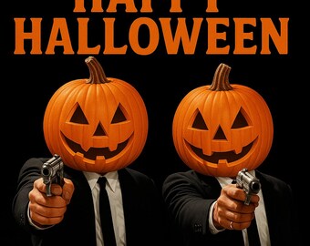 Pumpkin Gangster Halloween T-Shirt: Funny Movie Style Tee
