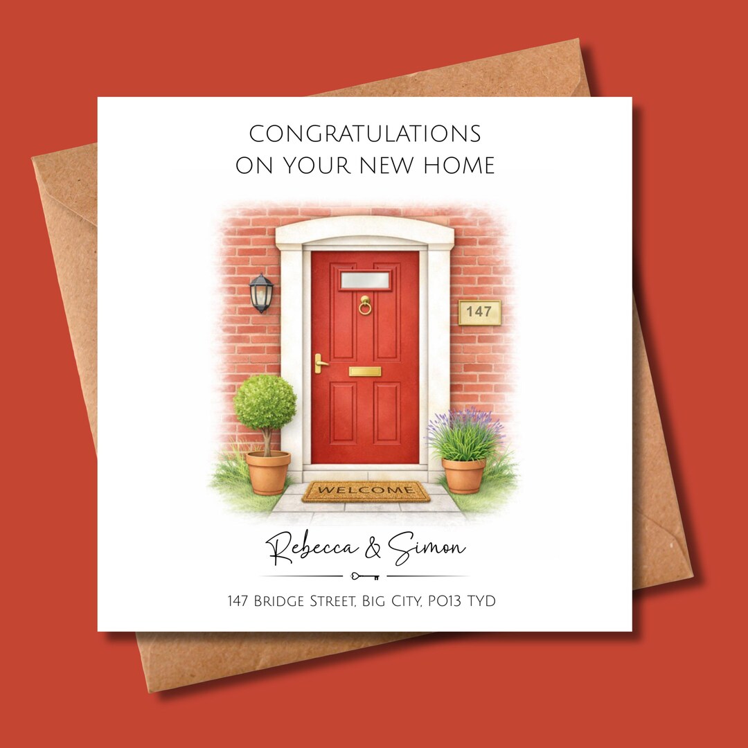 Personalised New Home Card With Address – Congratulations House Move ...