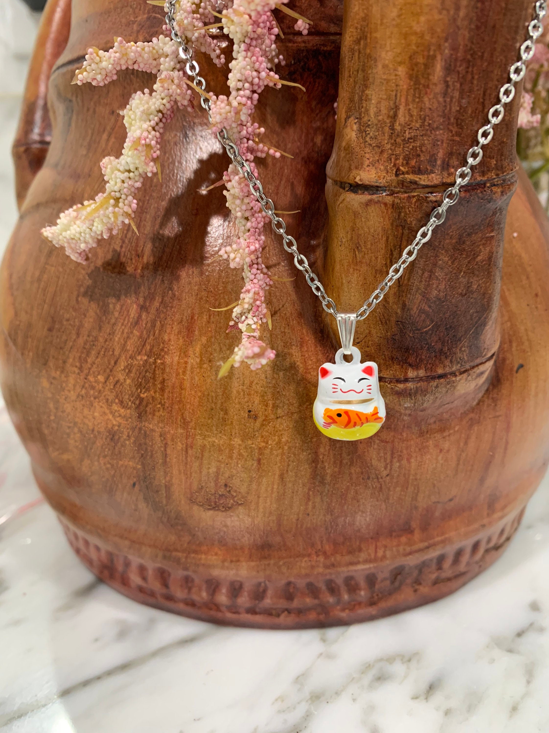 SUPVOX Fengshui Lucky Cat Bell Neko Cat Bell Pendants Japanese Cat Bell