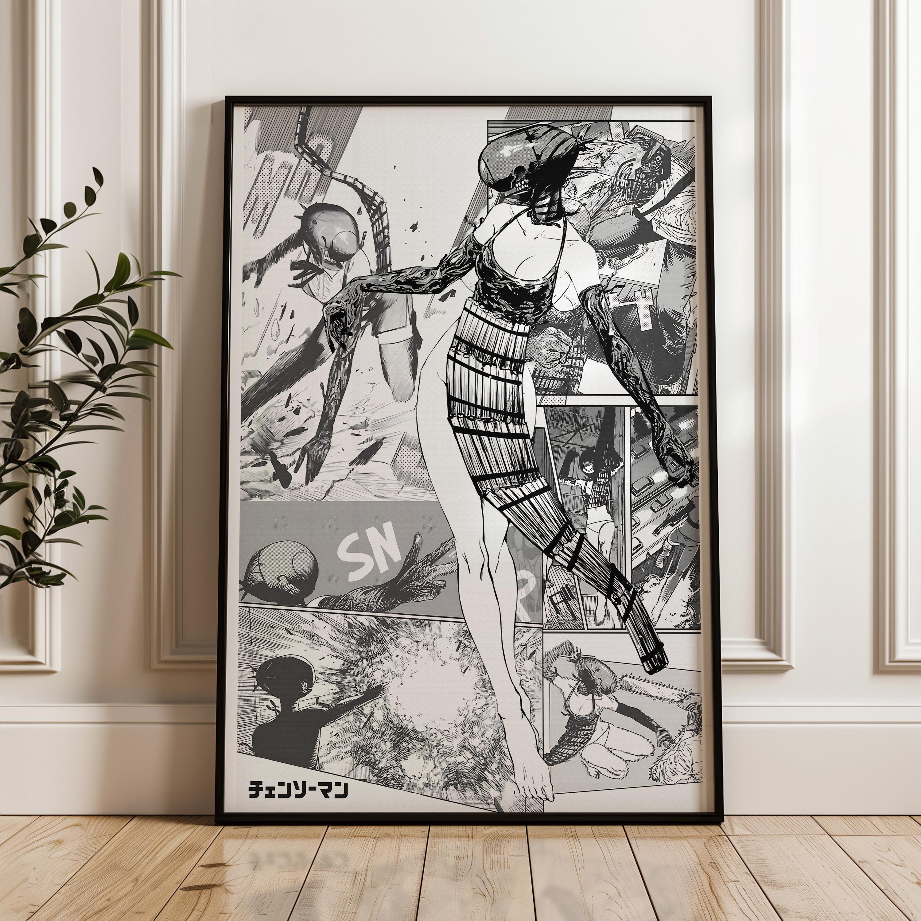Discover PRINT Chainsaw Reze Arc Movie Poster: Anime Print, Curated Manga Panels, Anime Satin Poster