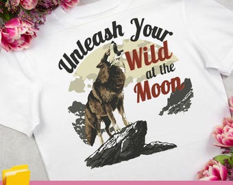 Retro 90s Howling Wolf Design | T-Shirt Printing, Cricut (Digital Download)