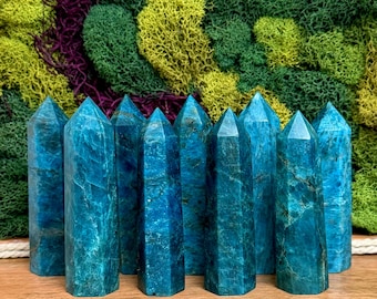 Blue Apatite Crystal Towers