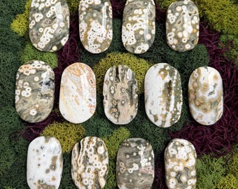 8th Vein Ocean Jasper Palm Stones - Very RARE!!