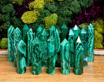 Malachite Crystal Towers - AAA Grade Natural Congo Malachite