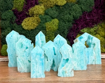 Hemimorphite Crystal Towers with Druzy Caves