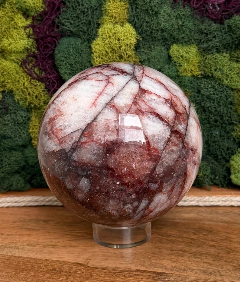 Fire Quartz Crystal Sphere - Over 5lbs! BIG!! image 5