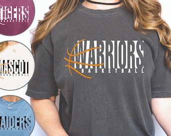 Comfort Colors Custom Basketball Team Shirt, Personalized Sport Mascot Tee