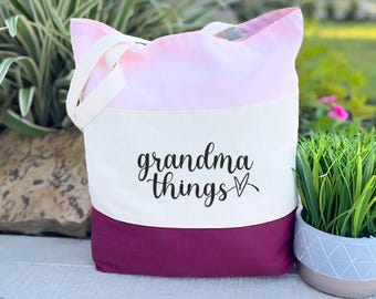 Grandma Things Tote Bag, Personalized Gift