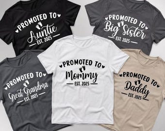 Custom Family Promoted To Shirts, Promoted To Mama Shirt, Funny Pregnancy Announcement Family T-shirts, Personalized Mama Est 2026 Shirt