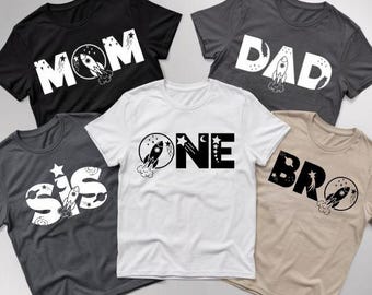 Custom Space Birthday Shirt, Astronaut Family Tee