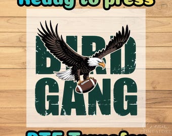 Eagles Bird Gang DTF Transfer: Football Mascot Bald Eagle Sports Art Ready to press
