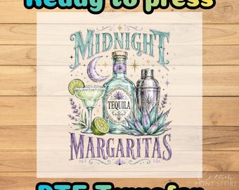 Cóctel de tequila Margaritas de Medianoche, listo para imprimir, Witchy Practical Magic.