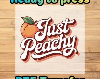 Just Peachy DTF Transfer: Retro Fruit Summer Art - Ready to press